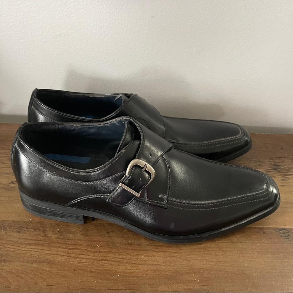 Giorgio Brutini Black Leather Loafers with Buckle size 7.5 M